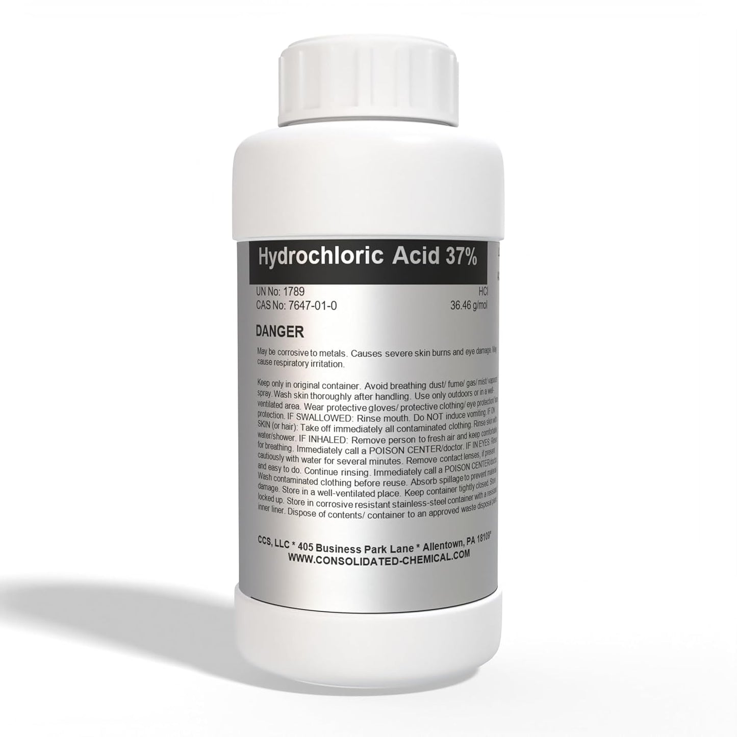 Hydrochloric Acid 37% Premium High Purity ACS Reagent Grade - New Tamper-Evident Sealed Bottles -1000mL (32oz)