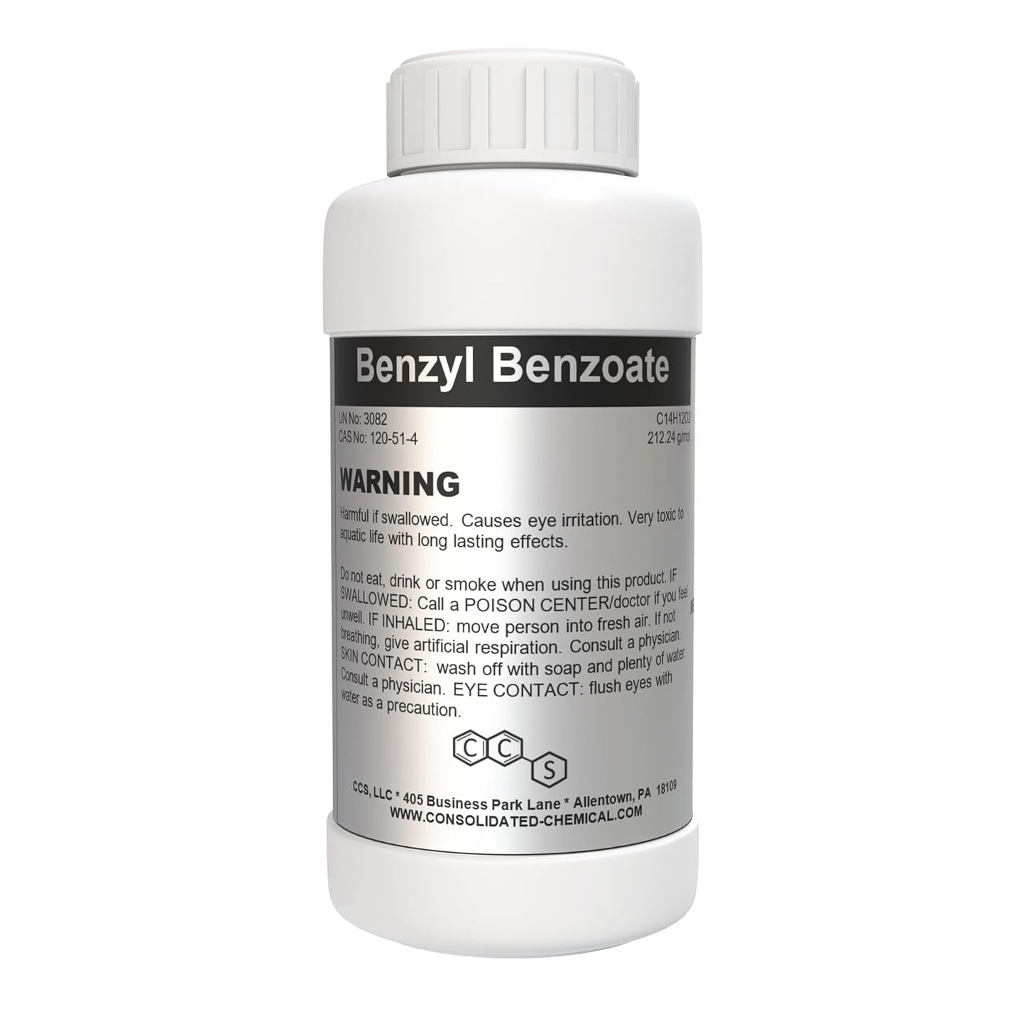 Benzyl Benzoate - USP Grade Perfect for Cosmetics, Hair & Scalp Products | Made in USA - 250mL (8 Fl Oz)