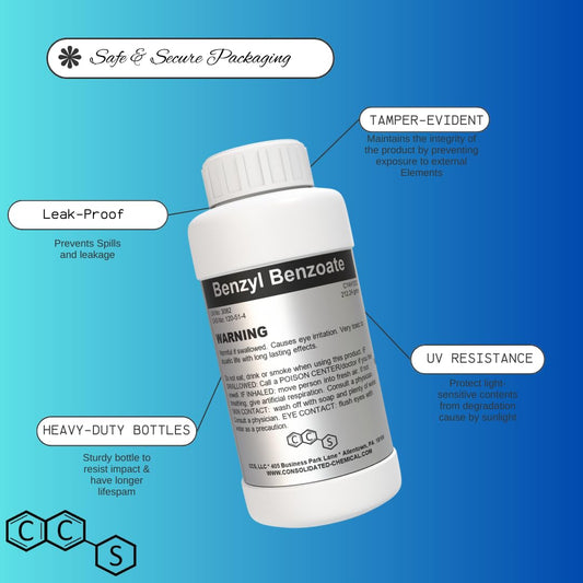 Benzyl Benzoate - USP Grade Perfect for Cosmetics, Hair & Scalp Products | Made in USA - 250mL (8 Fl Oz)