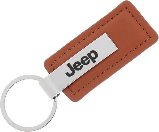 Au-Tomotive Gold, INC. Jeep Brown Leather Key Chain