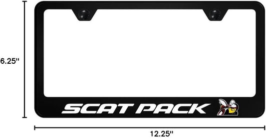 Au-TOMOTIVE GOLD, INC. Officially Licensed UV Print Logo on Black Polycarbonate License Plate Frame for Scat Pack