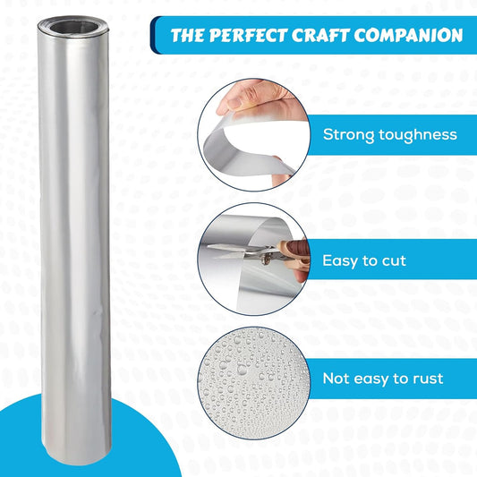 St. Louis Crafts Aluminum Metal Foil Roll, 36 Gauge, 12" x 10', Durable Foil for DIY and Crafting Projects