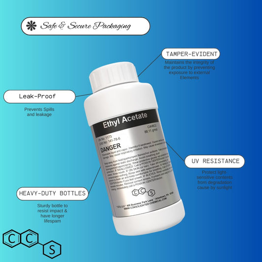 Premium Ethyl Acetate 99.5% Purity - 250mL (8 Fl Oz)