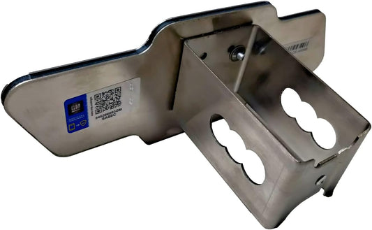 Au-Tomotive Gold, Inc. Class III Trailer Hitch Plug for Chevrolet Black Logo (Chrome on Brushed)