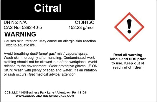 Citral High Purity Aroma Compound 30ml (1 Fl Oz)