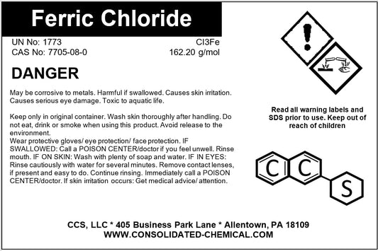 Ferric Chloride - High Concentration Chloride Solution - Wide Applications - Ideal as Etching Cream, Coagulant for Water Treatment - Copper and Stainless Steel Etchant Solution 500mL (16 Fl Oz)