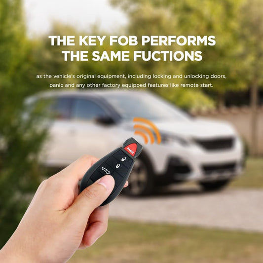 Simple Key Fob and Programmer with Interchangeable 4-Button Keypads, Key Replacement Kit for Car Remote Start and Keyless Entry