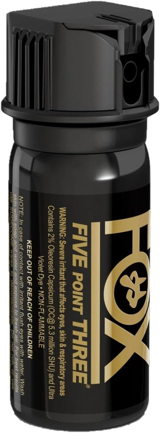 ACK, LLC Fox Labs 1.5 Ounce 2% OC 5.3-mm Flip Top Stream Pepper Spray, Black