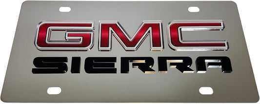Eurosport Daytona- Compatible with -, GMC Sierra Badge -Stainless Steel License Plate