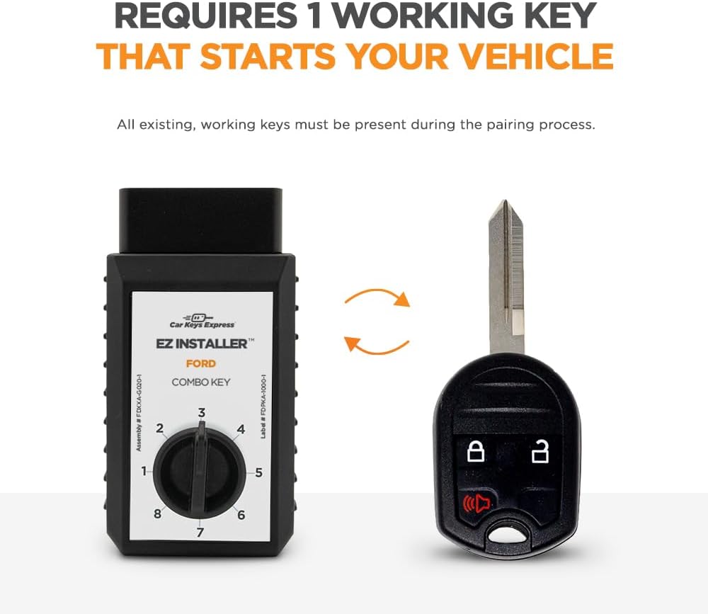 Simple Key, Key Fob and Key Programmer 3 Button Keypads, Key Replacement Remote Kit, Simple Key Programmer for Ford and Lincoln