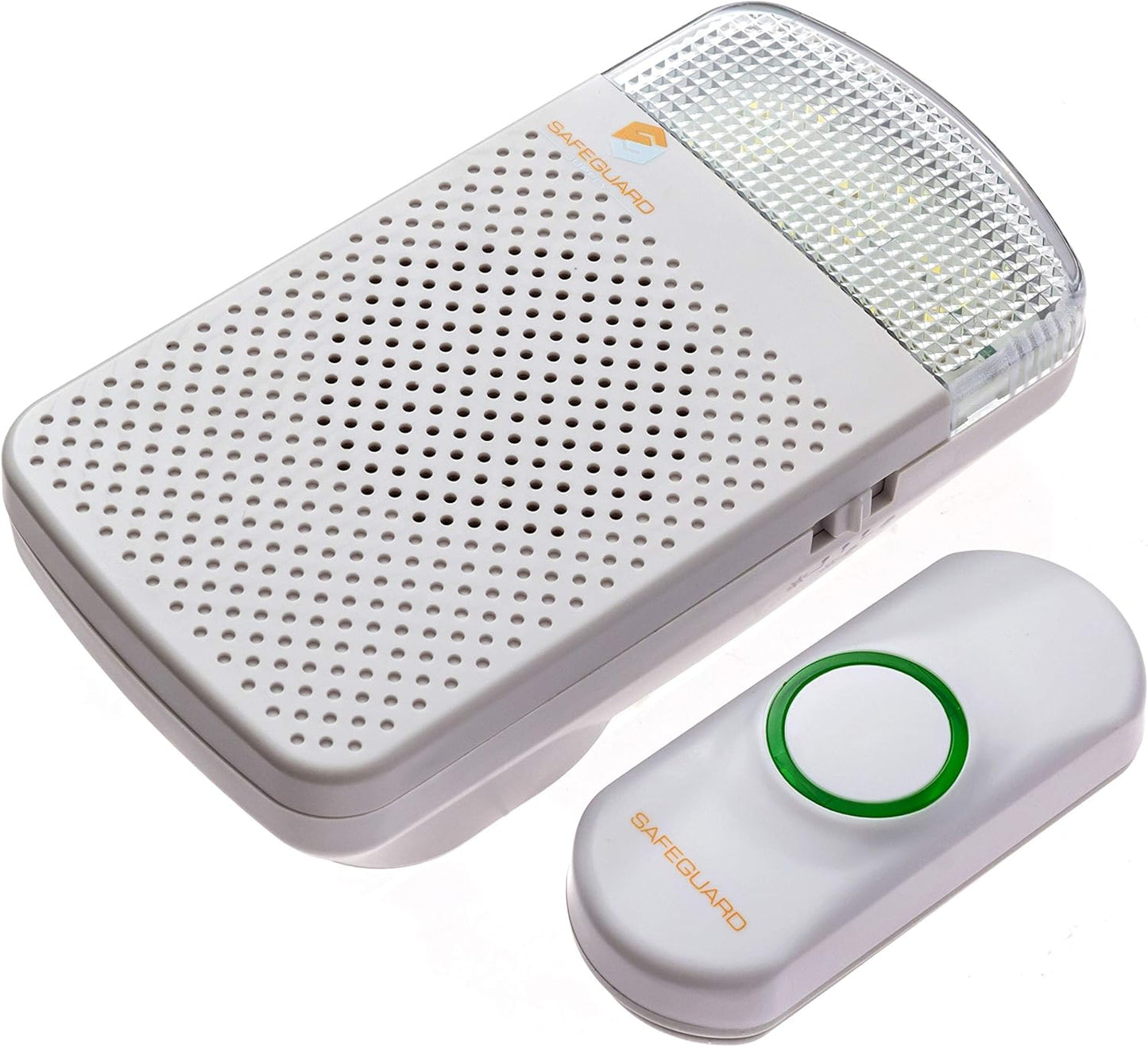 Safeguard Supply Wireless Doorbell Kit- 1000' Range Plug In Doorbell Ideal As Hearing Impaired Doorbell & Deaf Doorbell - Available 95dB Volume Setting & Attention Grabbing Flashing Doorbell Strobe