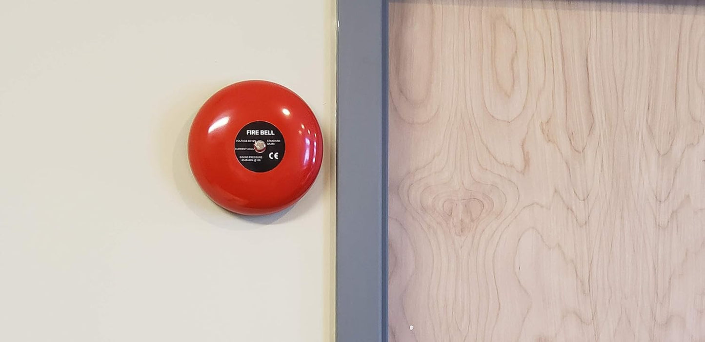 Safeguard Supply Fire Alarm Bell - 6 Inches Ringing Bell - 12 Volt DC Bell Can Be Used As an Extra Loud Doorbell, Chime Alarm Or Multi Purpose Bell. Can Be Wired Into Any Device with 12VDC Output