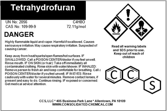 Tetrahydrofuran (THF) High Purity Solvent - 100mL (3.3 Fl Oz)