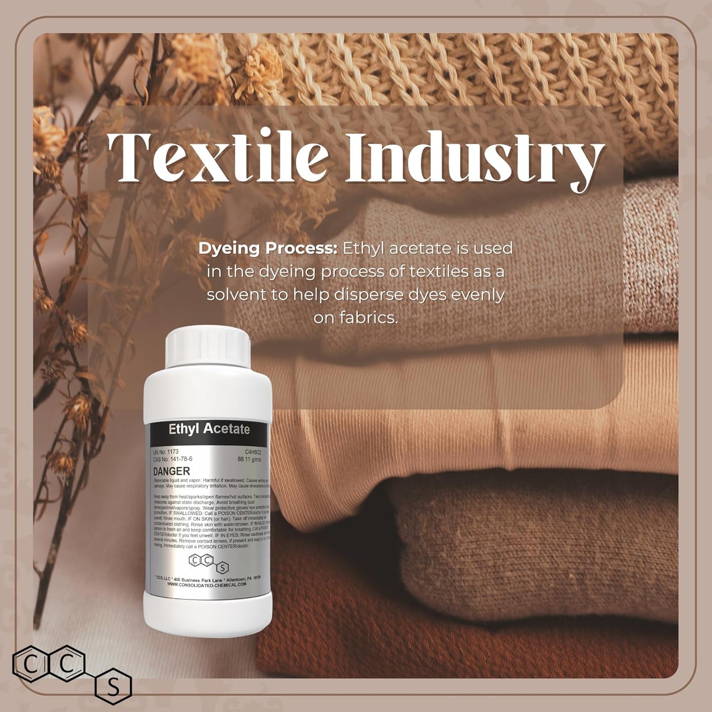 Premium Ethyl Acetate 99.5% Purity - 250mL (8 Fl Oz)
