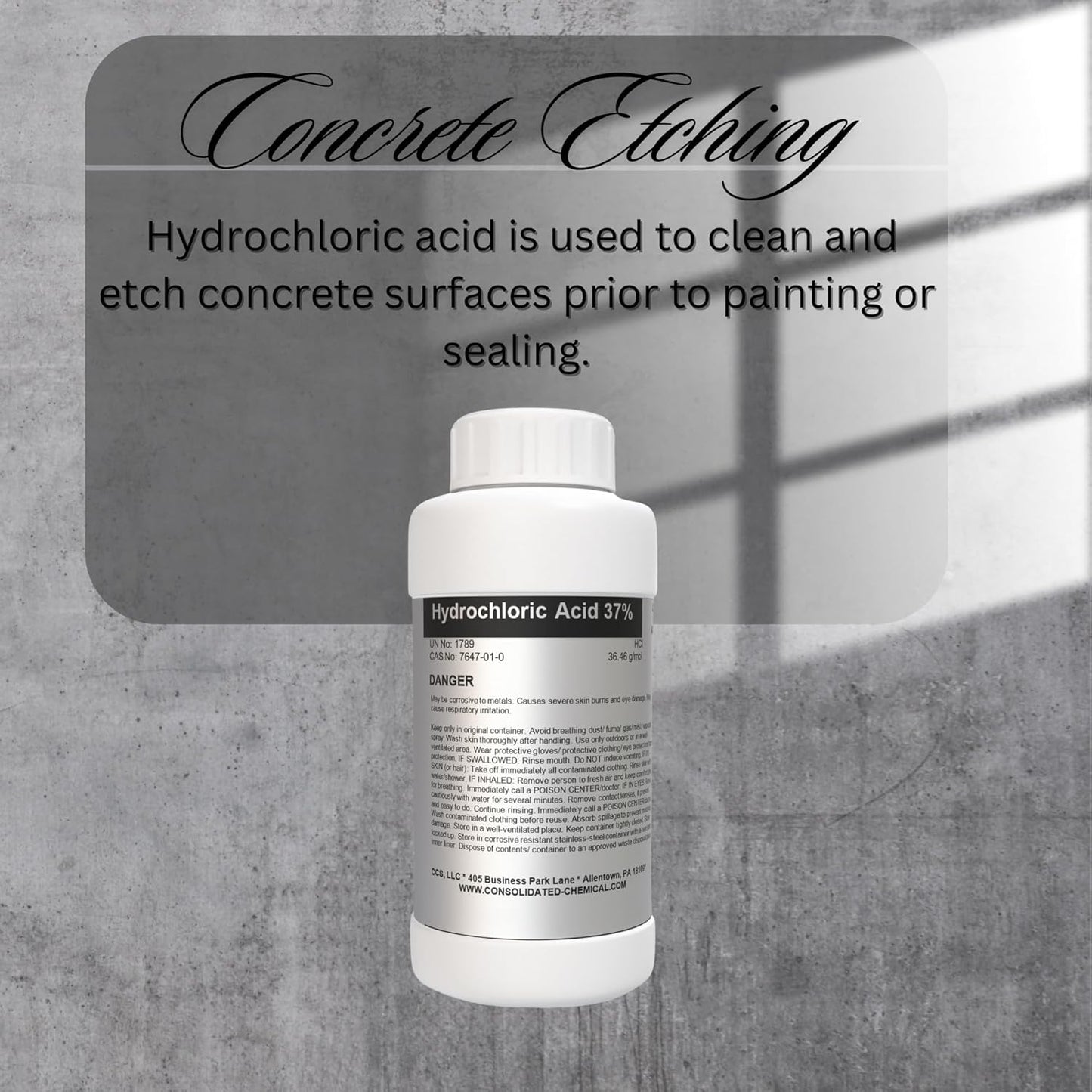 Hydrochloric Acid 37% Premium High Purity ACS Reagent Grade - New Tamper-Evident Sealed Bottles -1000mL (32oz)