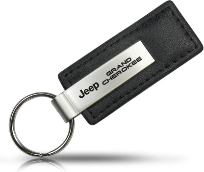 Au-Tomotive Gold, Inc. Leather Key Fob for Jeep Grand Cherokee (Black)