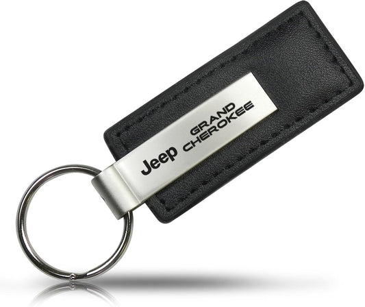 Au-Tomotive Gold, Inc. Leather Key Fob for Jeep Grand Cherokee (Black)