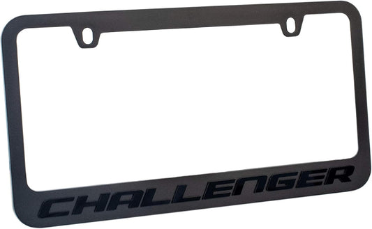 Compatible with Dodge Challenger Stealth Blackout License Plate Frame