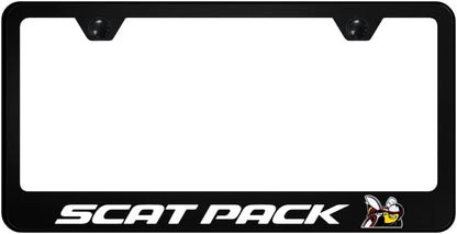 Au-TOMOTIVE GOLD, INC. Officially Licensed UV Print Logo on Black Polycarbonate License Plate Frame for Scat Pack