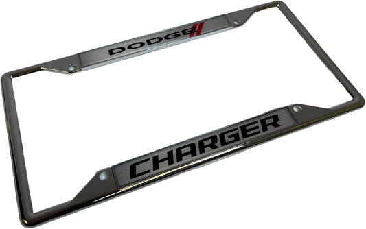 Eurosport Daytona- Compatible with -, Dodge Charger with Stripes License Plate Frame