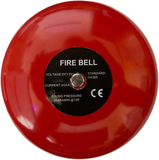 Safeguard Supply Fire Alarm Bell - 6 Inches Ringing Bell - 12 Volt DC Bell Can Be Used As an Extra Loud Doorbell, Chime Alarm Or Multi Purpose Bell. Can Be Wired Into Any Device with 12VDC Output