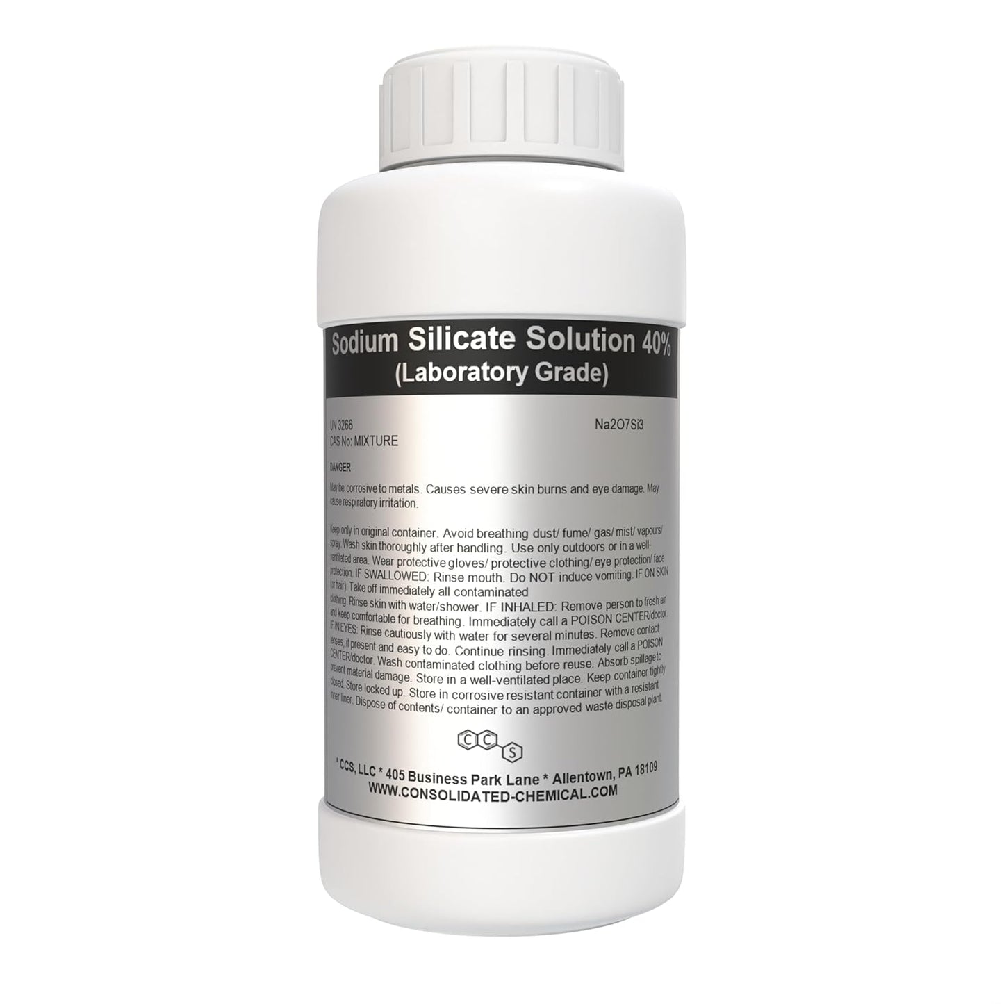 Sodium Silicate 40% Solution - New Tamper-Evident Sealed Bottles 1000mL (32 Fl Oz)