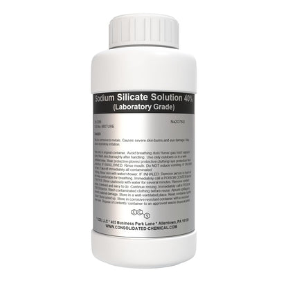 Sodium Silicate 40% Solution - New Tamper-Evident Sealed Bottles 1000mL (32 Fl Oz)