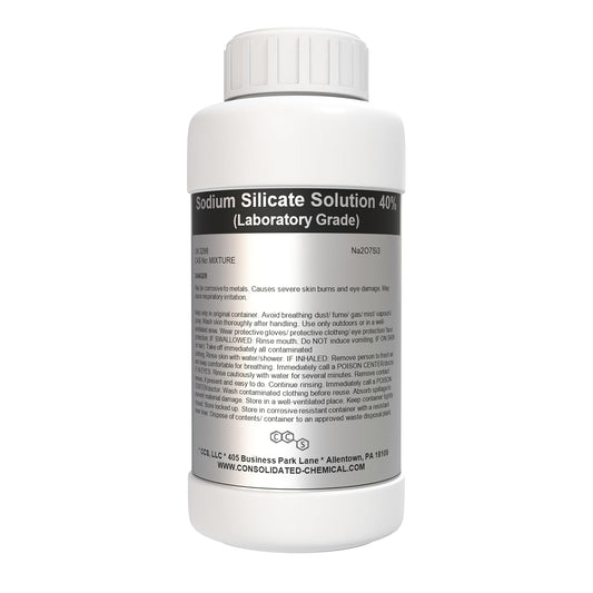 Sodium Silicate 40% Solution - New Tamper-Evident Sealed Bottles 1000mL (32 Fl Oz)
