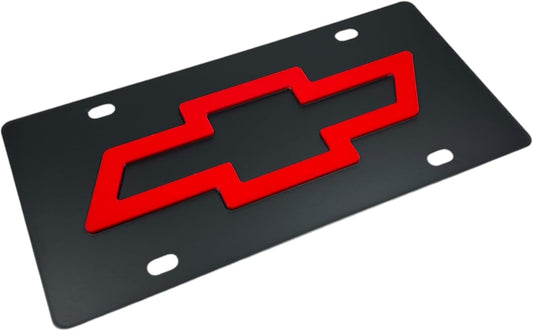 Eurosport Daytona- Compatible with -, Chevrolet Bowtie on Carbon Steel License Plate