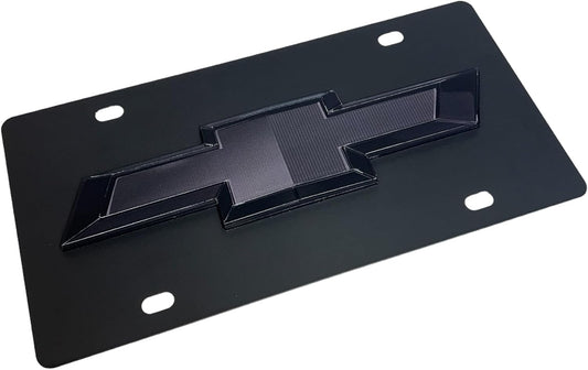 Eurosport Daytona- Compatible/Replacement for 2019- Current, Black Chevrolet Bowtie Carbon Steel License Plate