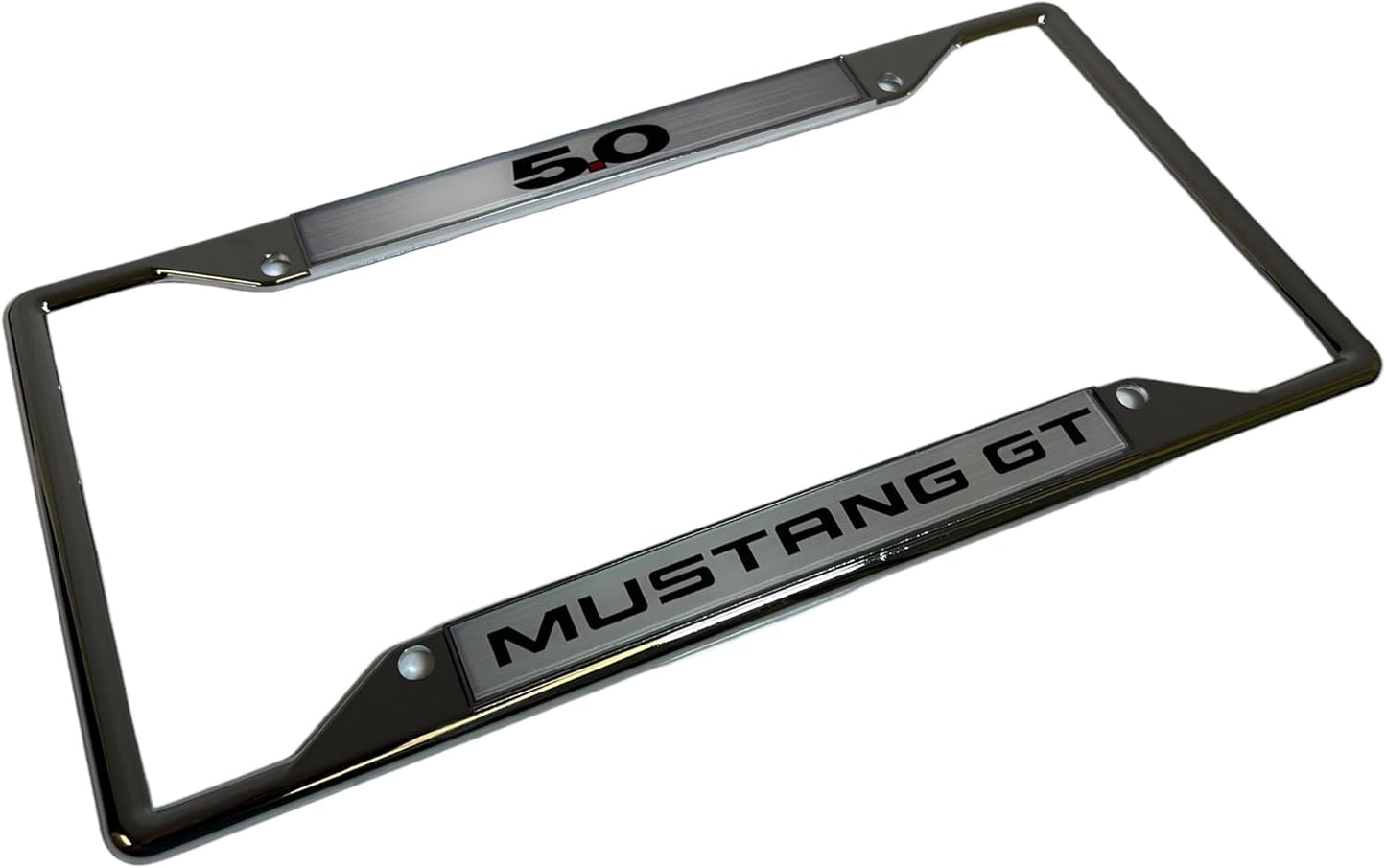 Eurosport Daytona- Compatible with - Ford - Mustang GT 5.0 - Chrome License Plate Frame