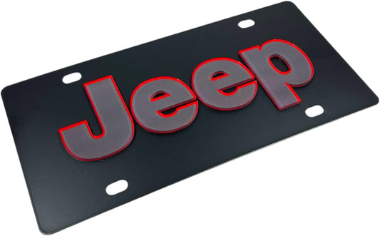 Eurosport Daytona- Compatible with -, Jeep Word - Carbon Steel License Plate