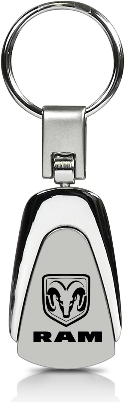 Au-tomotive Gold, INC Dodge RAM Chrome Metal Tear Drop Key Chain
