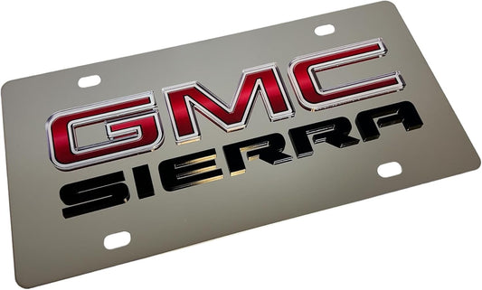 Eurosport Daytona- Compatible with -, GMC Sierra Badge -Stainless Steel License Plate