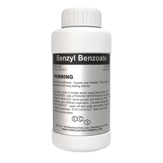 Benzyl Benzoate - USP Grade Perfect for Cosmetics, Hair & Scalp Products | Made in USA - 250mL (8 Fl Oz)