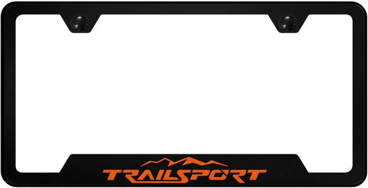 Au-TOMOTIVE GOLD, INC. Officially Licensed UV Printed Logo on Black Polycarbonate Notched License Plate Frame for Honda Trailsport (Orange)
