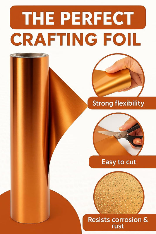 38 Gauge Aluminum Foil - 12 Inches x 25 Feet - Copper Roll Only