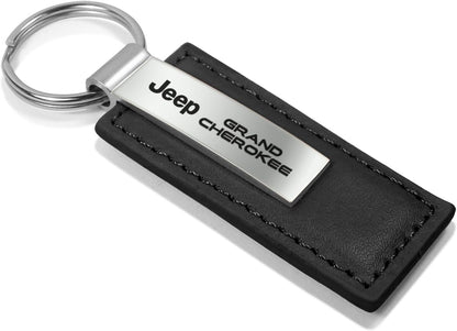 Au-Tomotive Gold, Inc. Leather Key Fob for Jeep Grand Cherokee (Black)