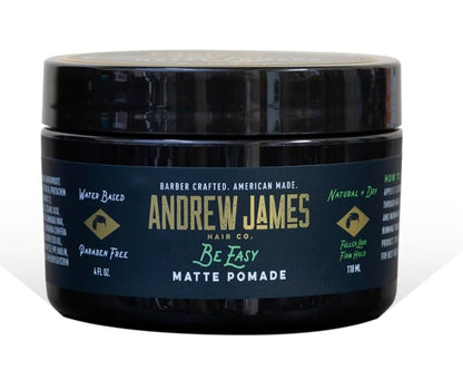 ANDREW JAMES Be Easy | Cream Pomade | Firm Strong Hold | Natural Matte Finish | 4 Ounce