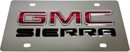 Eurosport Daytona- Compatible with -, GMC Sierra Badge -Stainless Steel License Plate