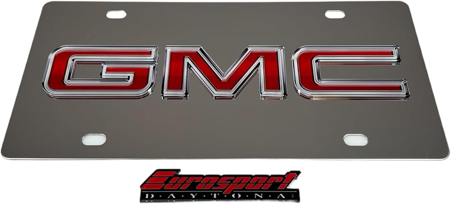 Eurosport Daytona- Compatible with -, GMC Badge -Stainless Steel License Plate