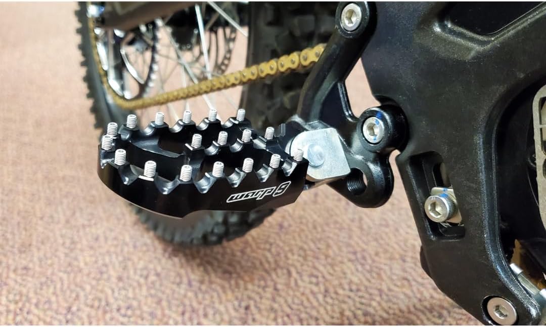 Warp 9 E-Moto Foot Pegs for Surron LBX, E-Ride Pro All Models, Must do upgrade, E-Bike, Comes in many Colors, E-Bike Pegs Footpegs, Red, Blue, Purple, Black, Magnesium.