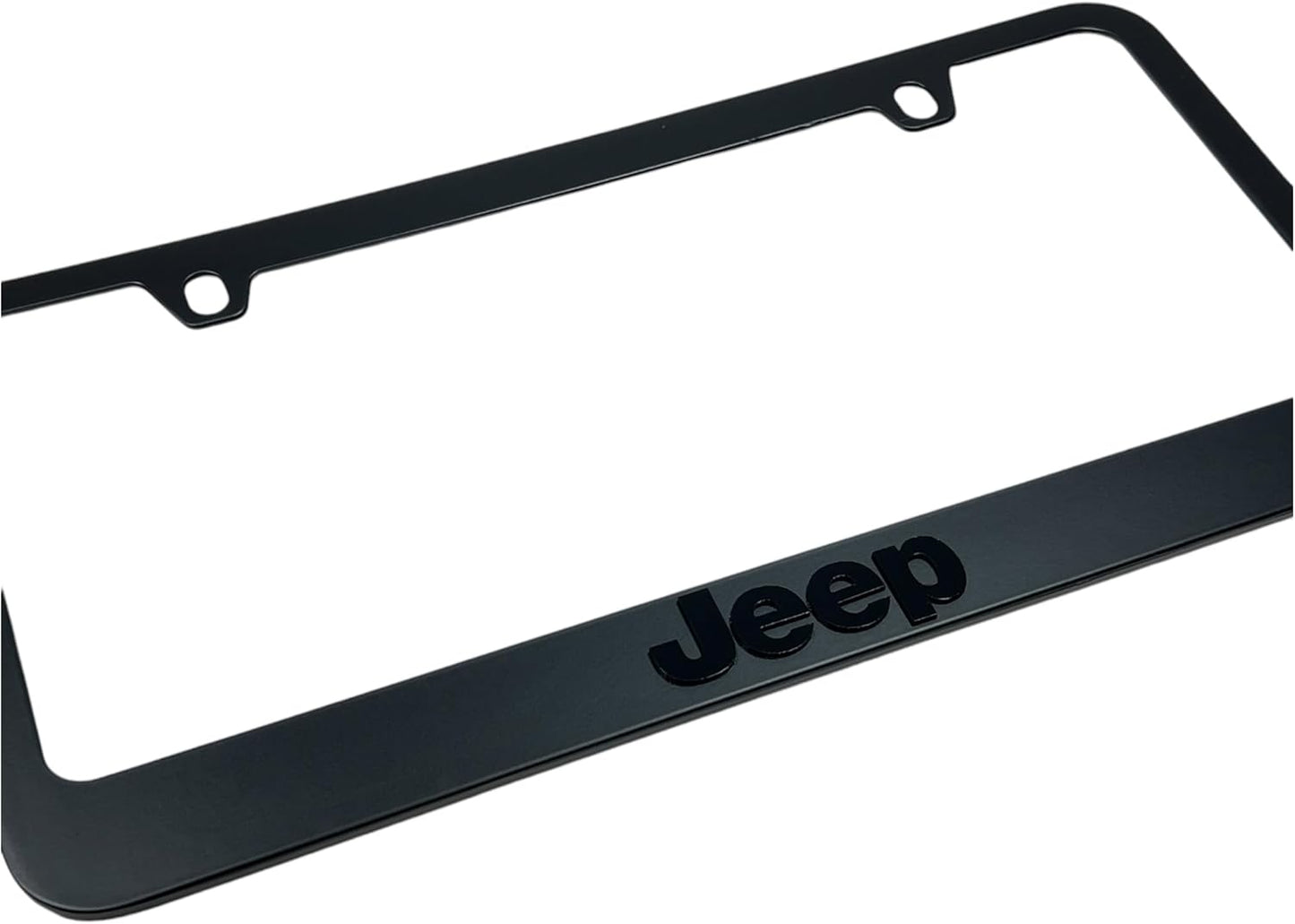 Jeep Stealth Blackout License Plate Frame - Black with Black Script Logo