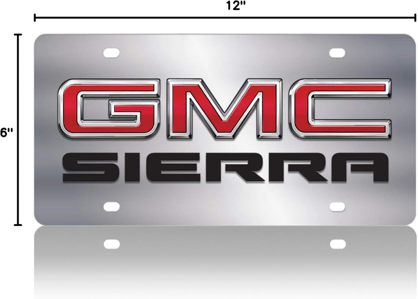 Eurosport Daytona- Compatible with -, GMC Sierra Badge -Stainless Steel License Plate