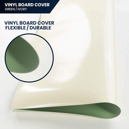 Pacific Arc Vinyl Board Cover. Self Healing and Stain Resistant Green/Ivory Sheet, 37.5 inches by 60 inches