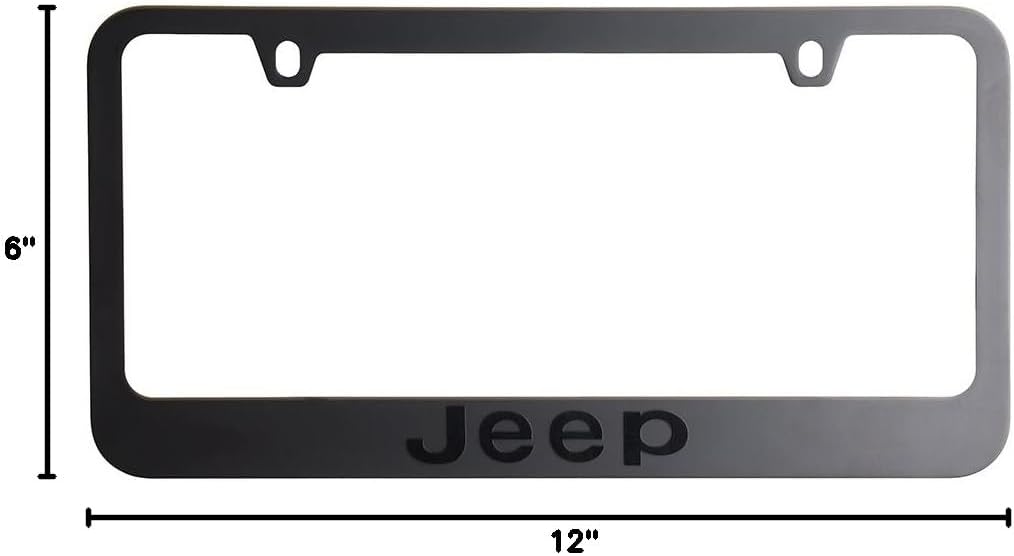 Jeep Stealth Blackout License Plate Frame - Black with Black Script Logo