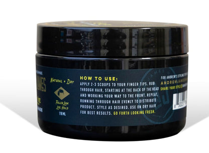 ANDREW JAMES Matte Pomade 4 Ounce | BE EASY LITE | Natural Matte Look| Medium Hold Pomade | Sulfate Free | Provides A Fuller Look For Your Hair | Made For Men And Women