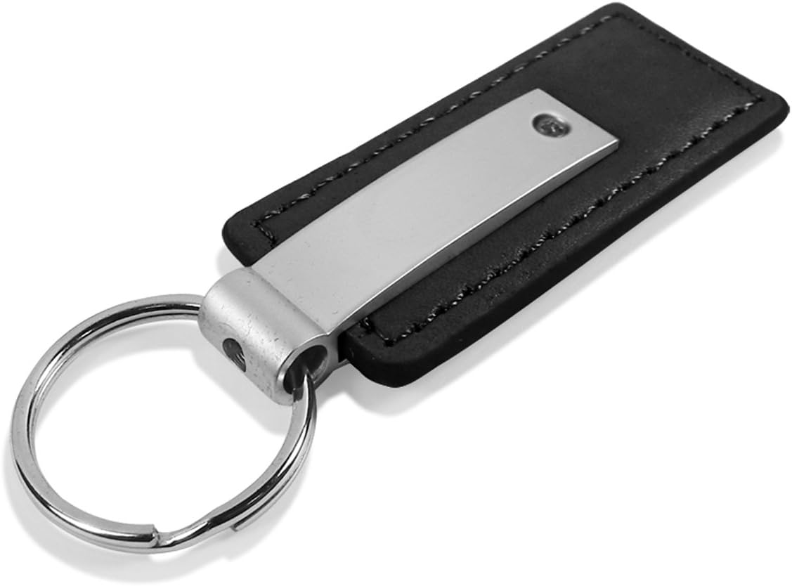 Au-Tomotive Gold, Inc. Leather Key Fob Compatible with Jeep (Black)