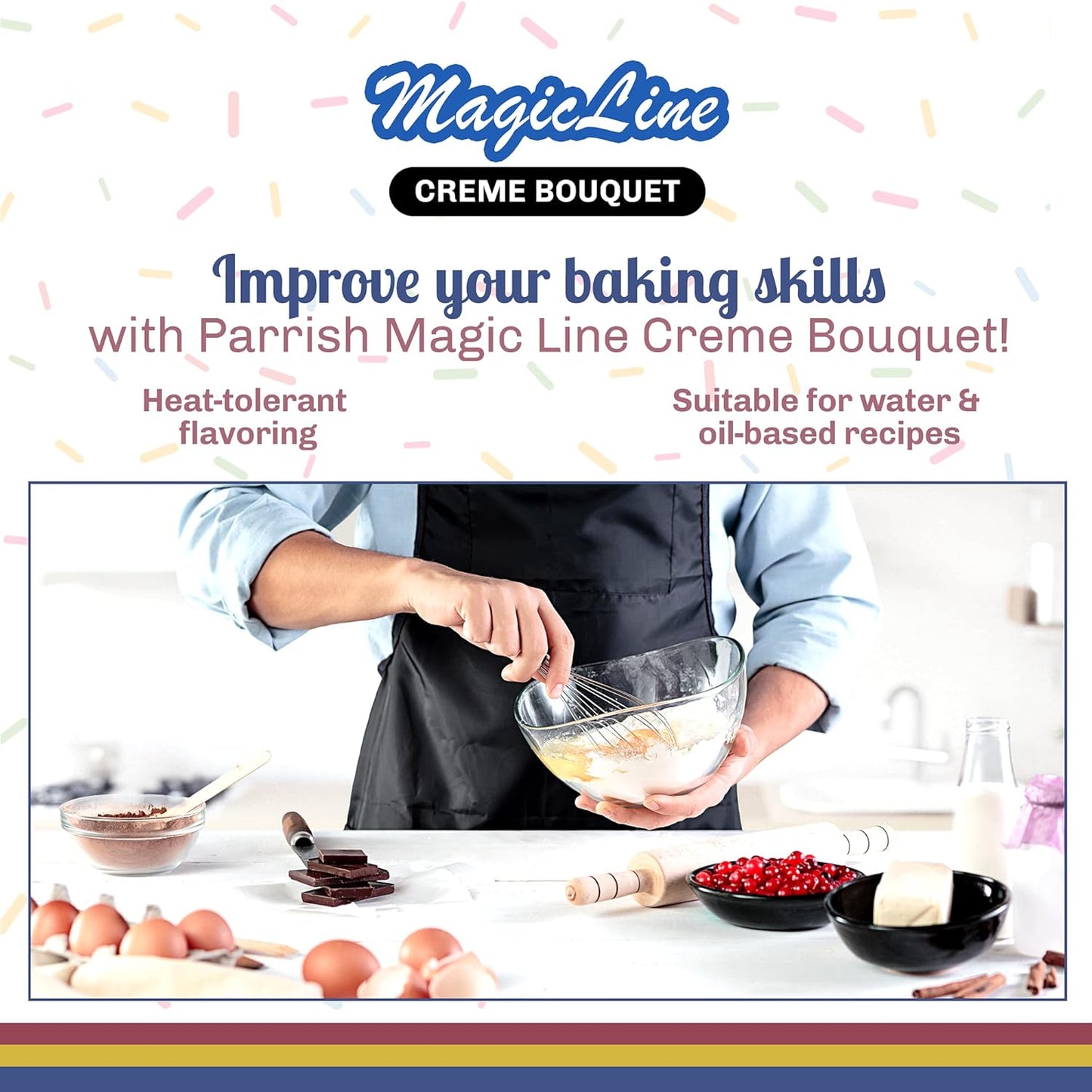 Parrish Magic Line Creme Bouquet Flavoring Oil for Baking – Premium Baking Extract Replaces Vanilla Flavor Extracts (32 oz)