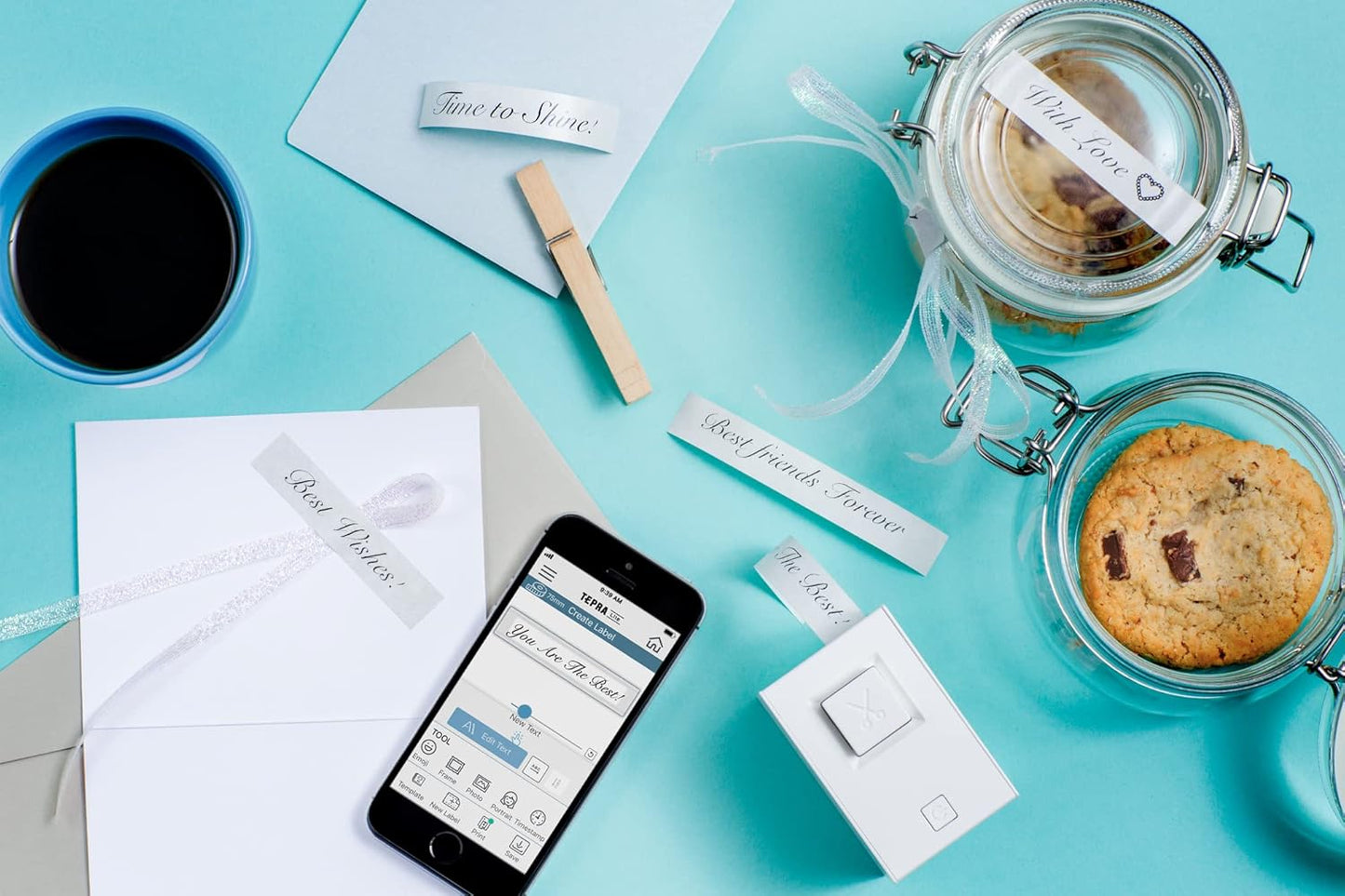 KINGJIM TEPRA Lite - Portable Thermal Label Printer from Japan, Easily Operated with a Smartphone
